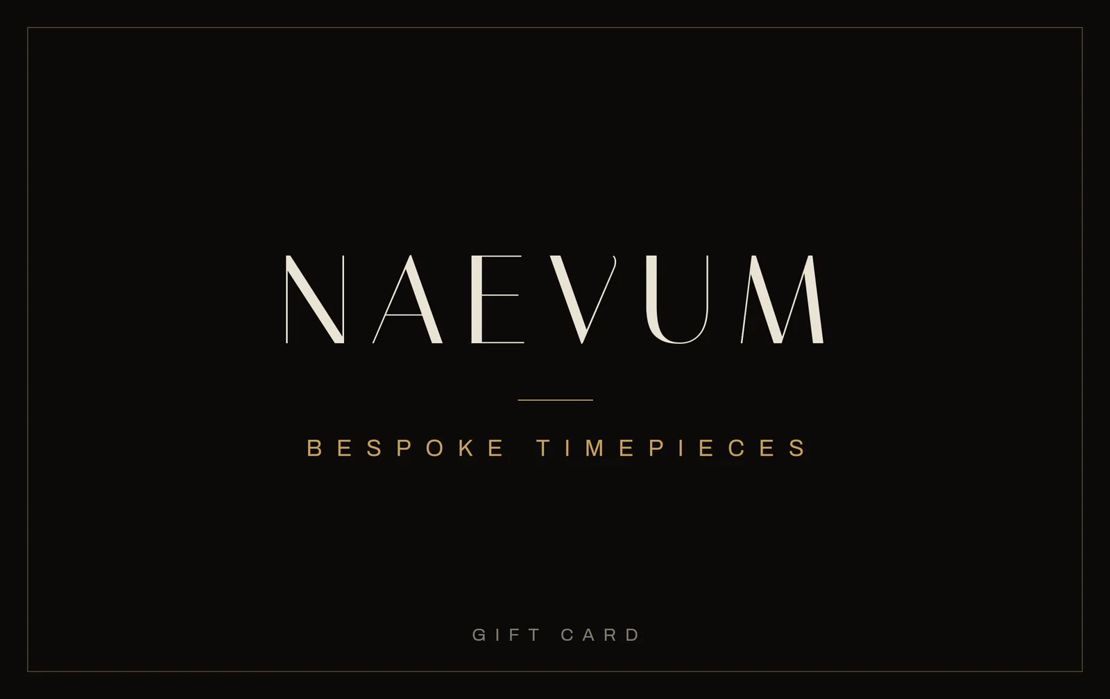 Naevum gift card, front
